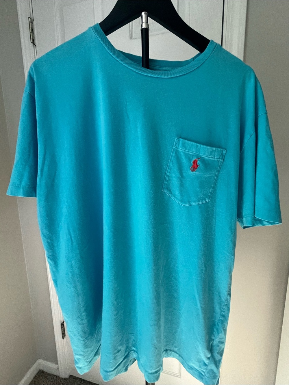 Polo by Ralph Lauren Turquoise Pocket Tee with Red Pony